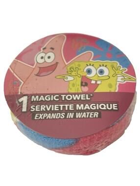 SpongeBob SquarePants & Patrick Star Magic Towel Face Cloth Add Water Expand NEW